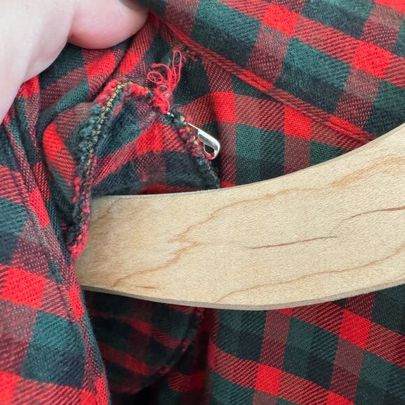 Vintage Cotton Flannel Holiday Plaid Dress - Picture 8 of 10